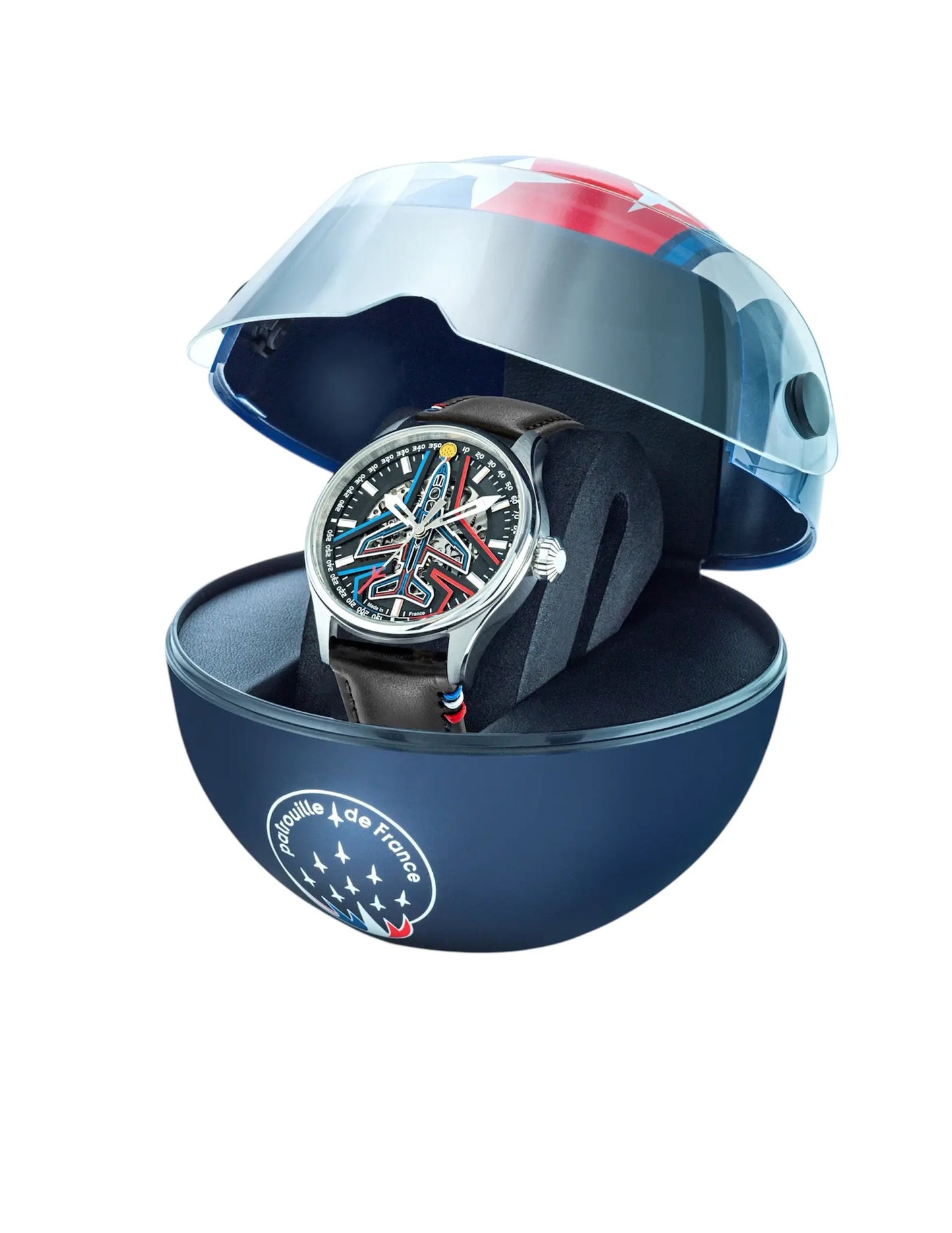 Patrouille De France 668907 Athos Coffret Automatique Black Leather Strap