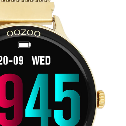 OOZOO Q00136 45mm Smartwatch Gold Stainless Steel Bracelet