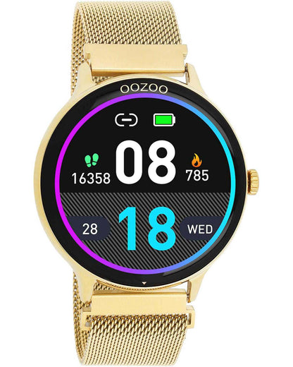 OOZOO Q00136 45mm Smartwatch Gold Stainless Steel Bracelet