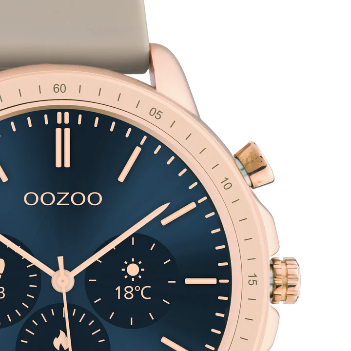 OOZOO Q00302 45mm Smartwatch Beige Rubber Strap