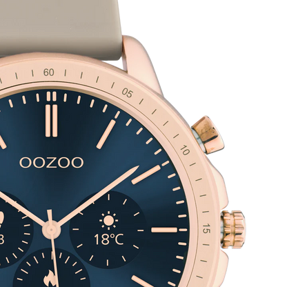 OOZOO Q00302 45mm Smartwatch Beige Rubber Strap