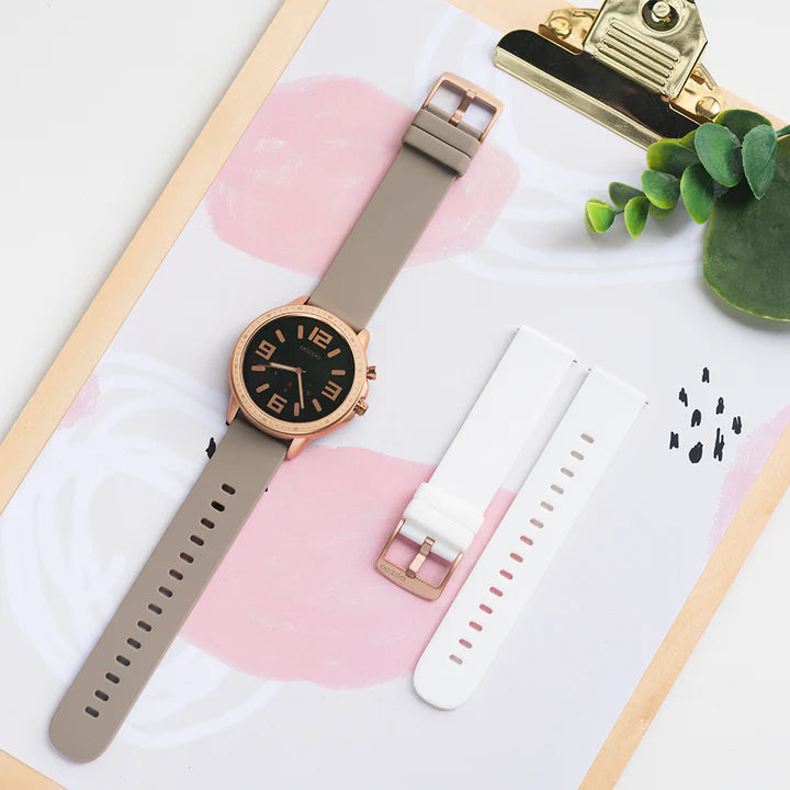 OOZOO Q00302 45mm Smartwatch Beige Rubber Strap