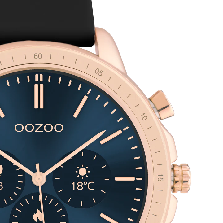 OOZOO Q00303 45mm Smartwatch Black Rubber Strap