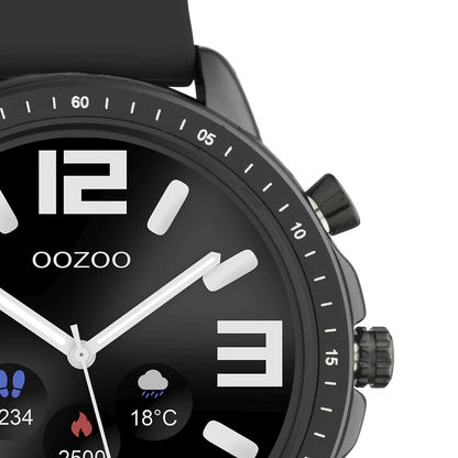 OOZOO Q00304 45mm Smartwatch Black Rubber Strap