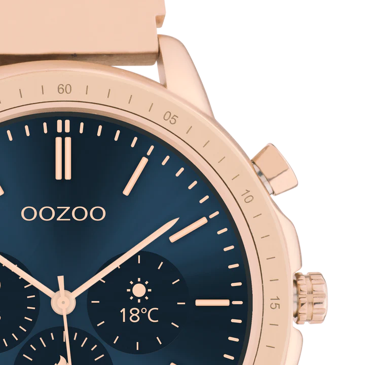 OOZOO Q00307 45mm Smartwatch Rose Gold Stainless Steel Mesh Bracelet