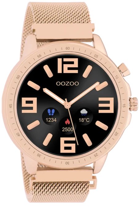 OOZOO Q00307 45mm Smartwatch Rose Gold Stainless Steel Mesh Bracelet