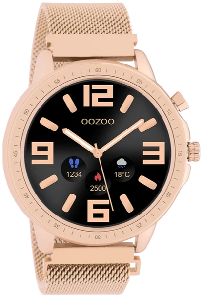 OOZOO Q00307 45mm Smartwatch Rose Gold Stainless Steel Mesh Bracelet