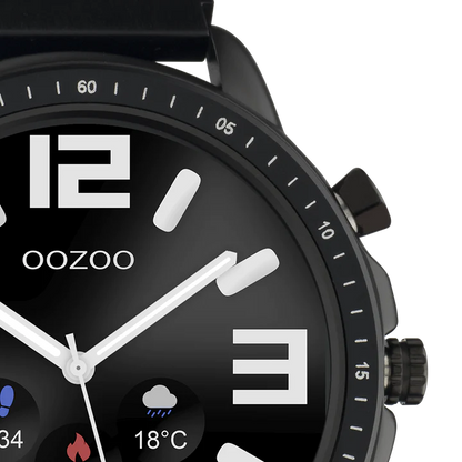 OOZOO Q00309 45mm Smartwatch Black Stainless Steel Mesh Bracelet