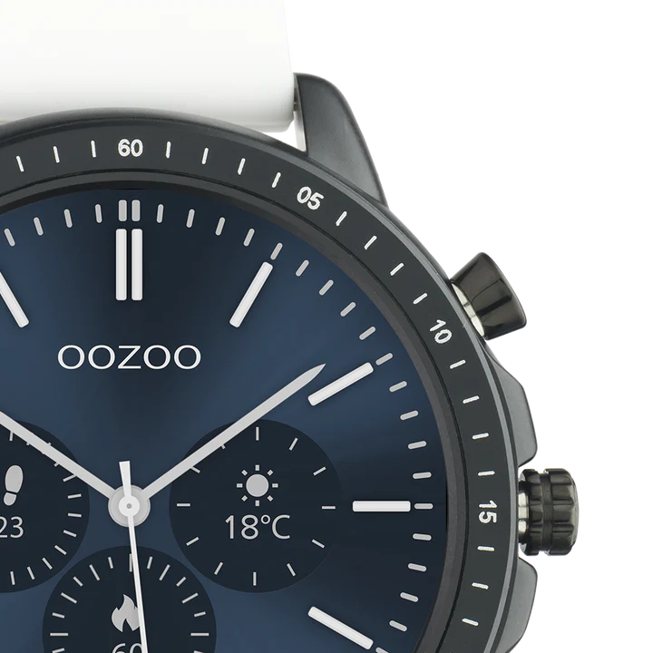 OOZOO Q00327 45mm Smartwatch White Rubber Strap