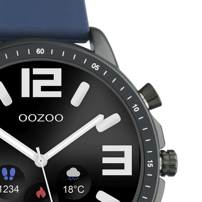 OOZOO Q00332 45mm Smartwatch Blue Rubber Strap