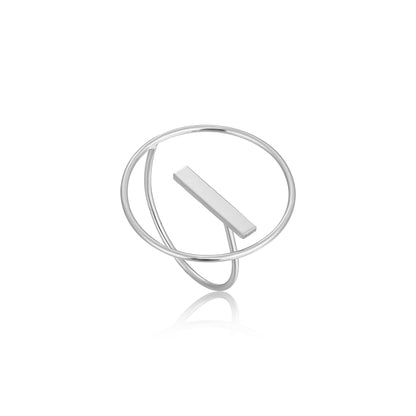 Ring RG018-1 Single Stone In Platinum Plated Silver