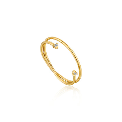Ania Haie R003-04G-52 Δαχτυλίδι Shimmer Double Από Επιχρυσωμένο Ασήμι