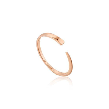 Ania Haie R005-01R Δαχτυλίδι Geometry Flat Από Ροζ Επιχρυσωμένο Ασήμι