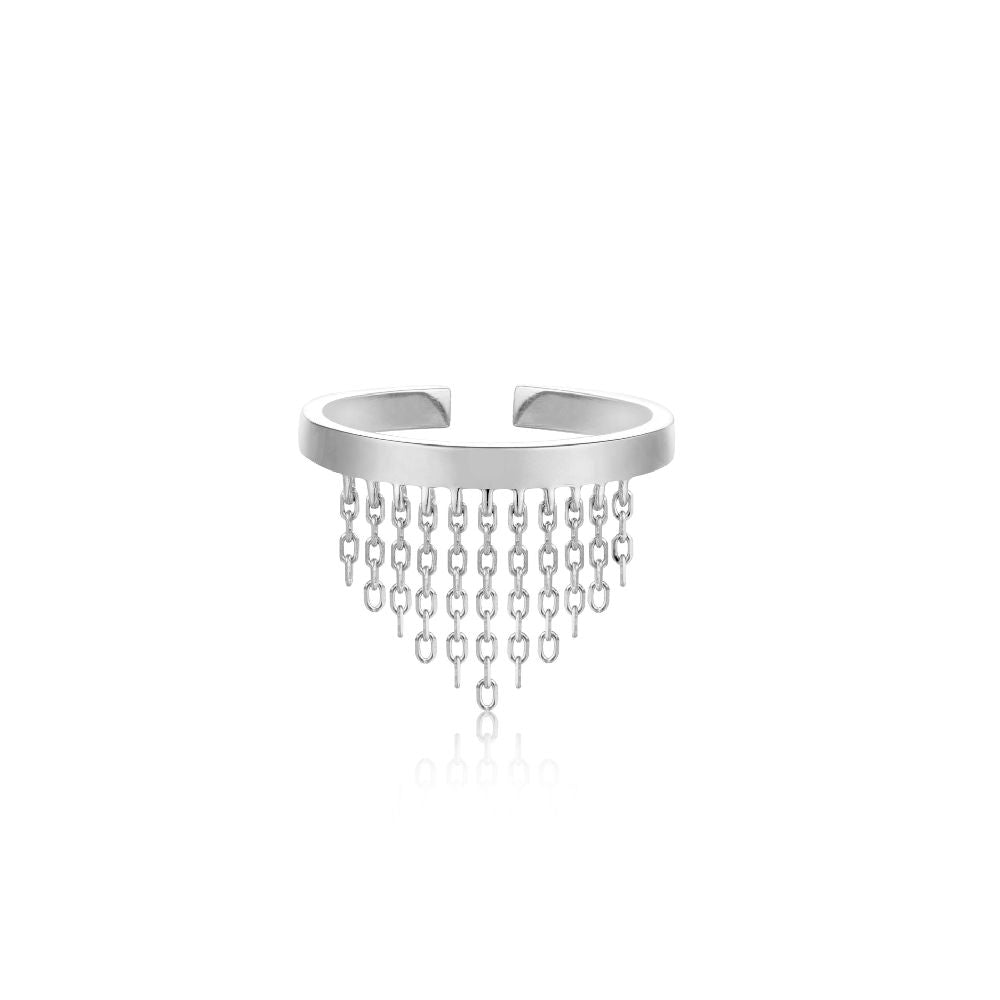 Ring RG018-1 Single Stone In Platinum Plated Silver