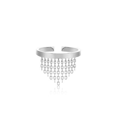 Ring RG018-1 Single Stone In Platinum Plated Silver