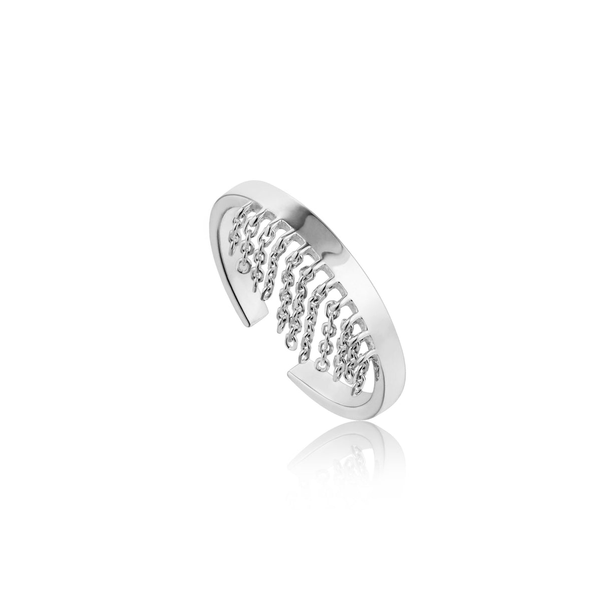 Ring RG018-1 Single Stone In Platinum Plated Silver