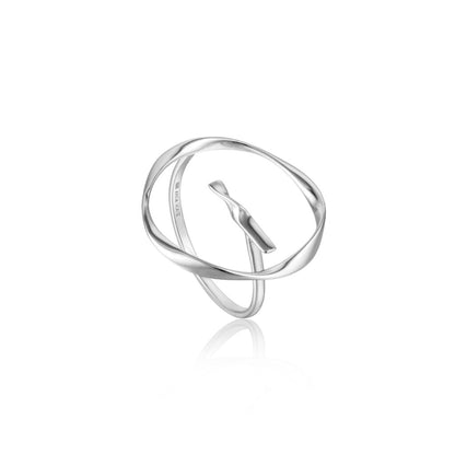Ania Haie R015-01H Δαχτυλίδι Twist Circle Από Επιπλατινωμένο Ασήμι
