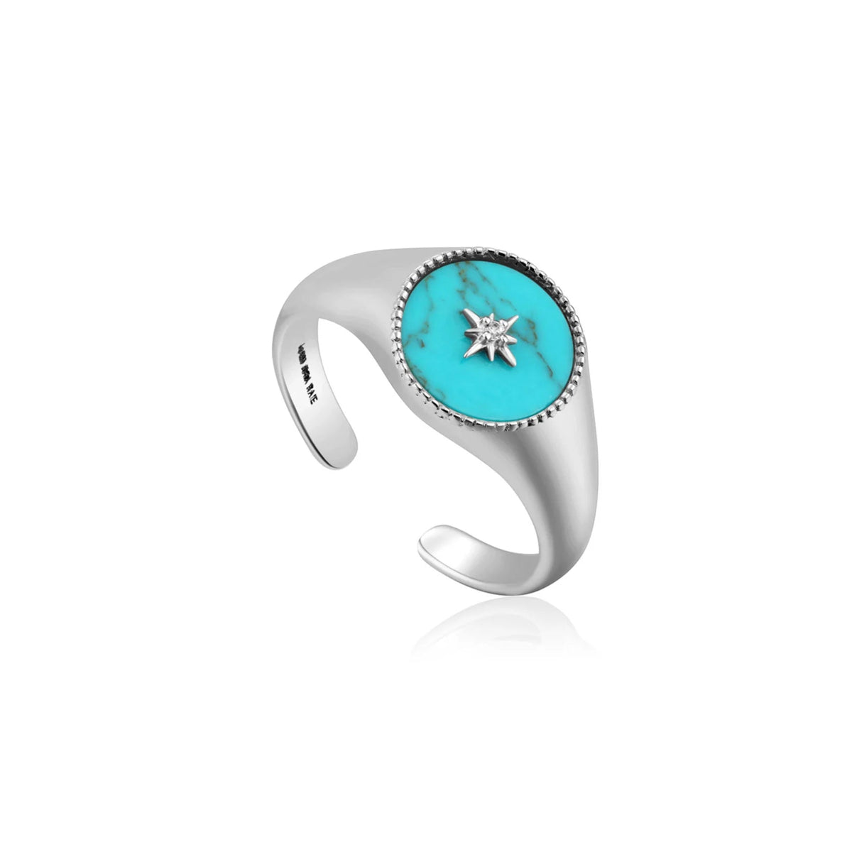 Ring RG018-1 Single Stone In Platinum Plated Silver