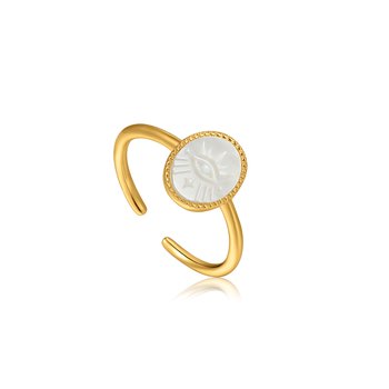 Ania Haie R030-02G Δαχτυλίδι Evil Emblem Από Επιχρυσωμένο Ασήμι