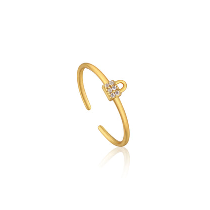 Ring RG018-1 Single Stone In Platinum Plated Silver