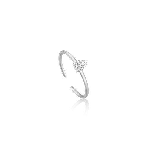 Ring RG018-1 Single Stone In Platinum Plated Silver