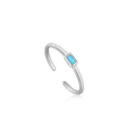 Ring RG018-1 Single Stone In Platinum Plated Silver