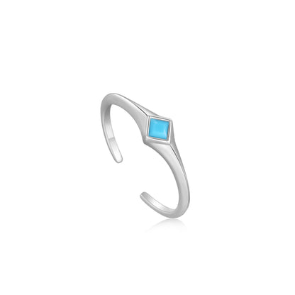 Ania Haie R033-02H Δαχτυλίδι Turquoise Mini Από Επιπλατινωμένο Ασήμι