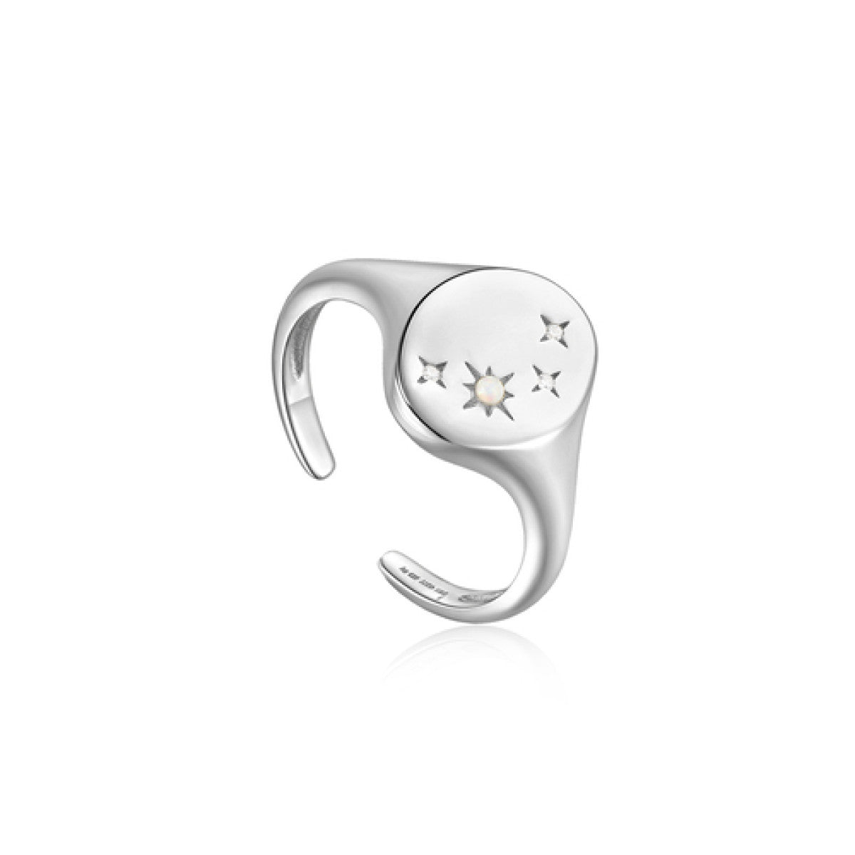 Ring RG018-1 Single Stone In Platinum Plated Silver