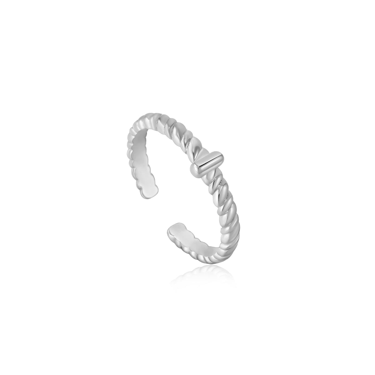 Ring RG018-1 Single Stone In Platinum Plated Silver