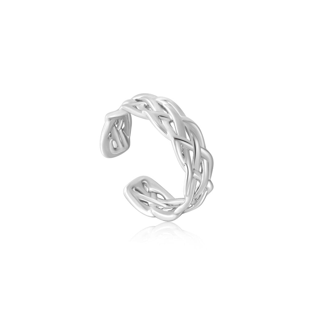 Ring RG018-1 Single Stone In Platinum Plated Silver
