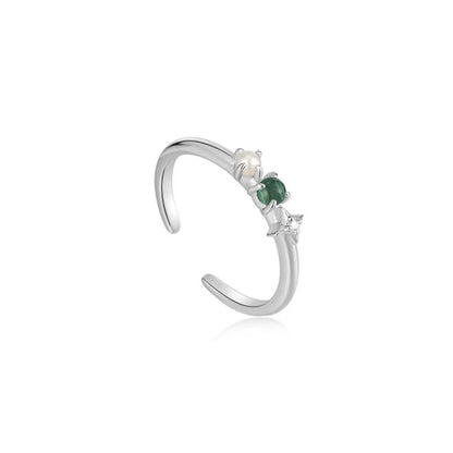Ring RG018-1 Single Stone In Platinum Plated Silver