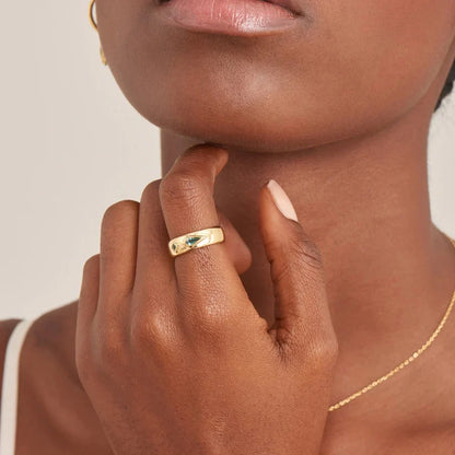 Ring RG018-1 Single Stone In Platinum Plated Silver