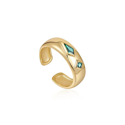 Ring RG018-1 Single Stone In Platinum Plated Silver