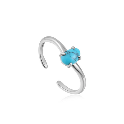 Ring RG018-1 Single Stone In Platinum Plated Silver
