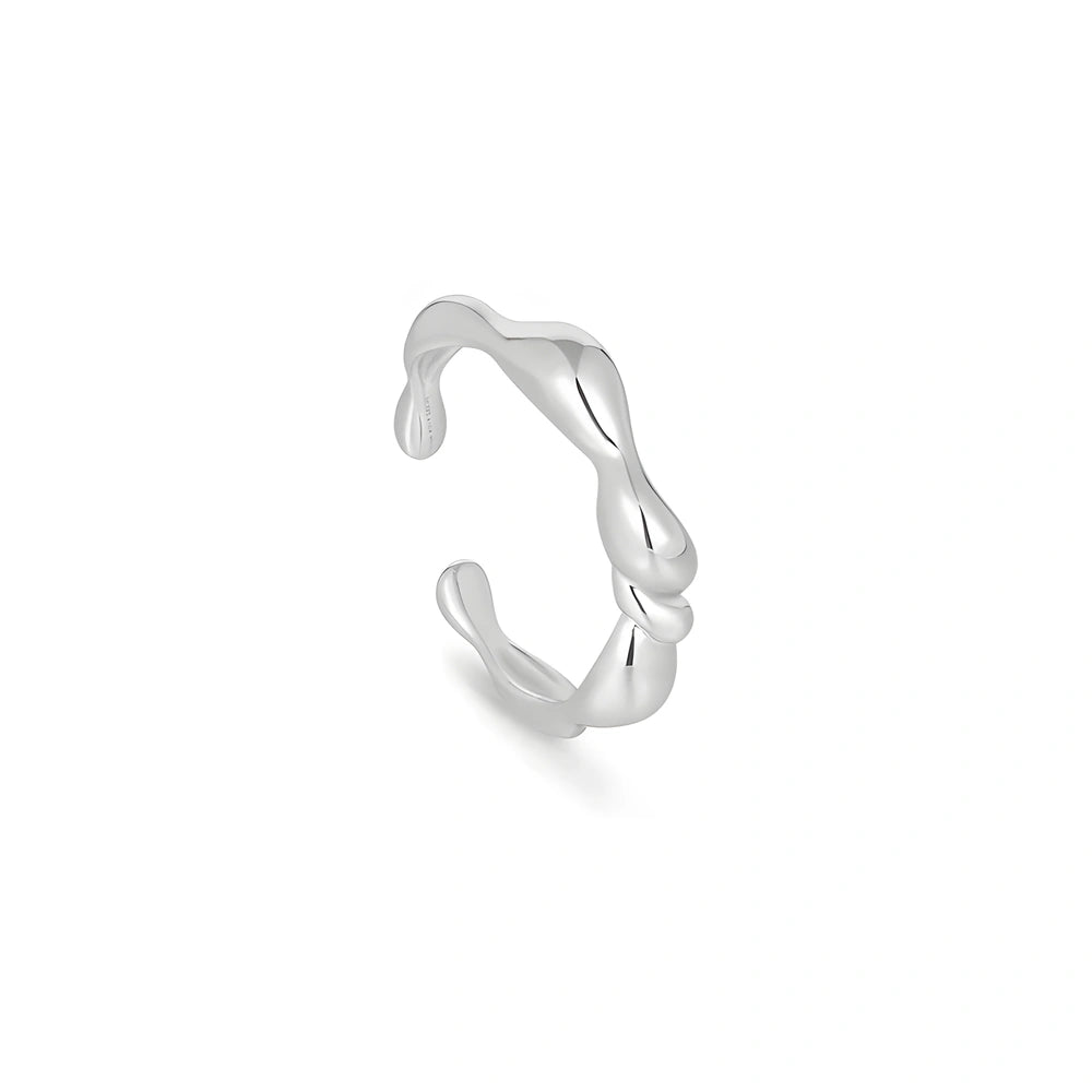 Ania Haie R050-01H Δαχτυλίδι Twisted Από Επιπλατινωμένο Ασήμι