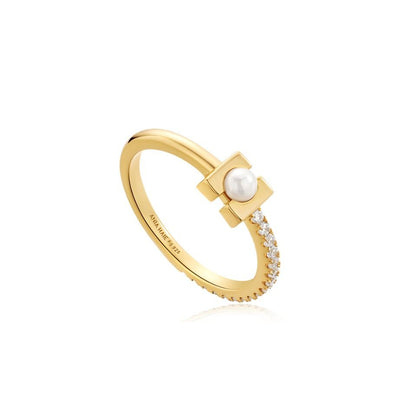 Ania Haie R054-01G-54 Δαχτυλίδι Pearl Modernist Από Επιχρυσωμένο Ασήμι