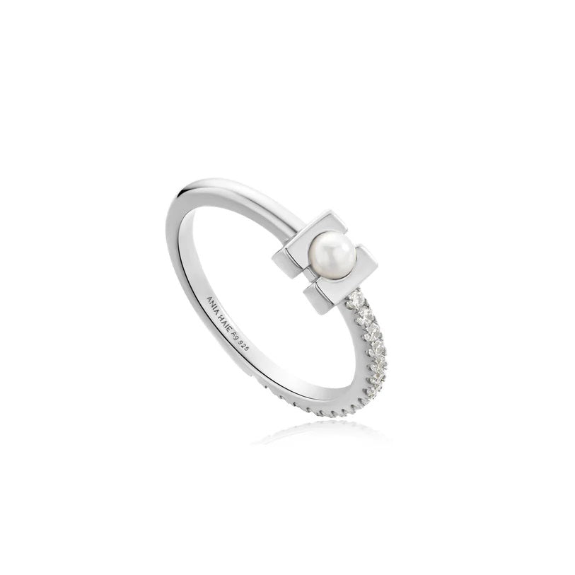 Ania Haie R054-01H-54 Δαχτυλίδι Pearl Modernist Από Επιπλατινωμένο Ασήμι