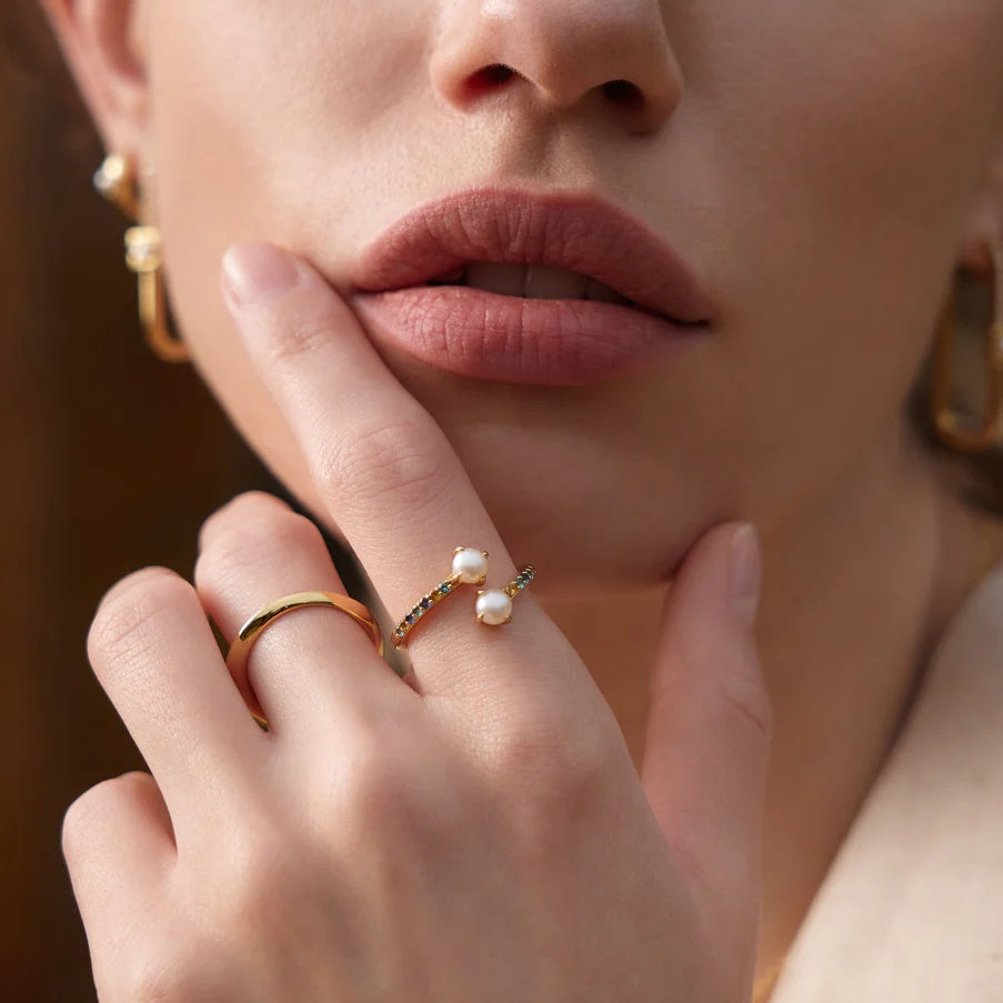 Ring RG018-1 Single Stone In Platinum Plated Silver