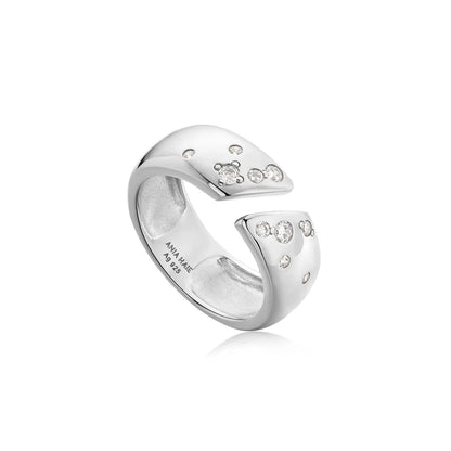 Ring RG018-1 Single Stone In Platinum Plated Silver