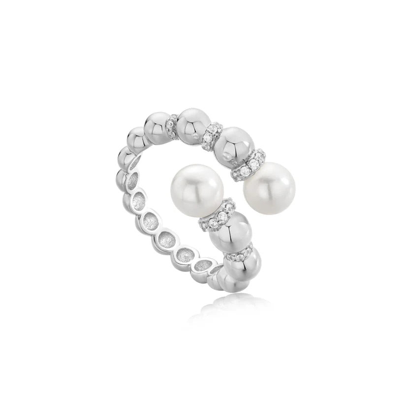 Ania Haie R054-05H Δαχτυλίδι Pearl Sparkle Από Επιπλατινωμένο Ασήμι