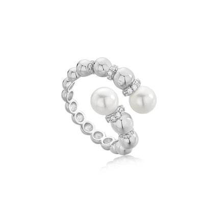 Ania Haie R054-05H Δαχτυλίδι Pearl Sparkle Από Επιπλατινωμένο Ασήμι