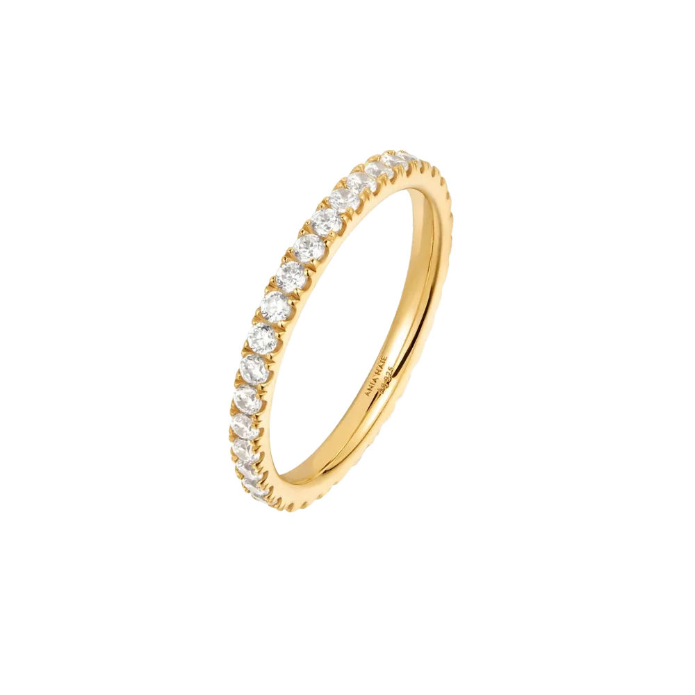 Ring RG018-1 Single Stone In Platinum Plated Silver
