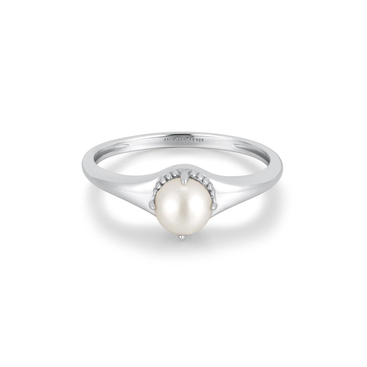 Ring RG018-1 Single Stone In Platinum Plated Silver