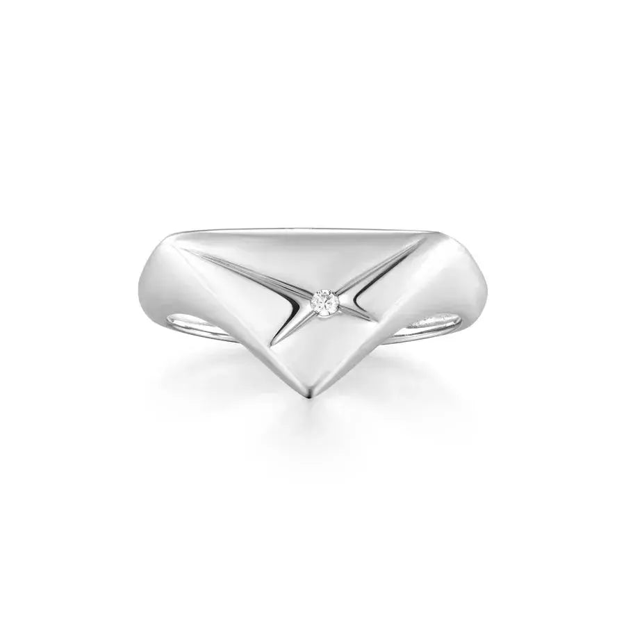 Ania Haie R059-05H-58 Δαχτυλίδι Kiss Triangle Από Επιπλατινωμένο Ασήμι Ania Haie