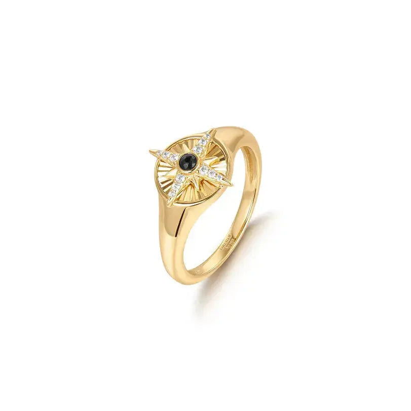 Ring RG018-1 Single Stone In Platinum Plated Silver