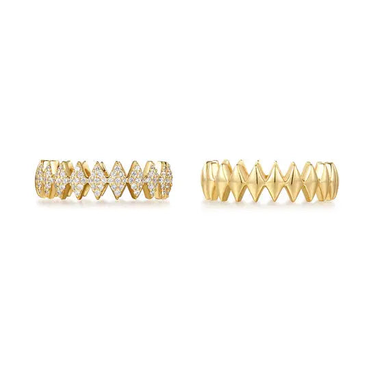 Ania Haie R061-04G-58 Δαχτυλίδι Half Pavé Sparkle Από Επιχρυσωμένο Ασήμι