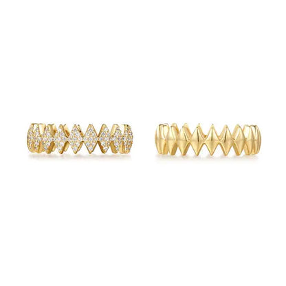 Ania Haie R061-04G-58 Δαχτυλίδι Half Pavé Sparkle Από Επιχρυσωμένο Ασήμι