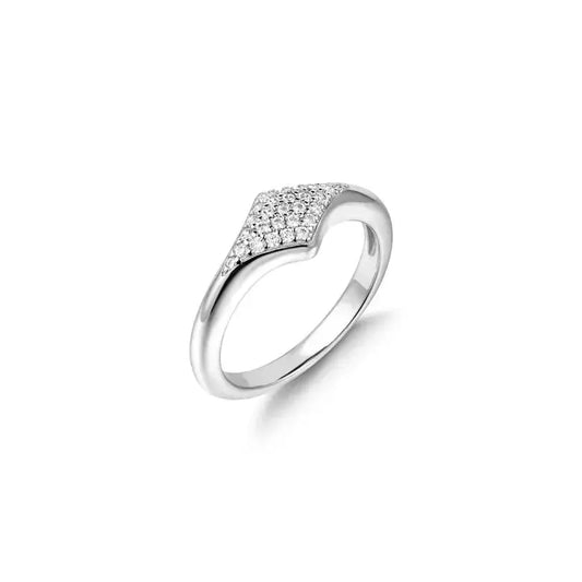 Ania Haie R061-05H-58 Δαχτυλίδι Pavé Sparkle Από Επιπλατινωμένο Ασήμι