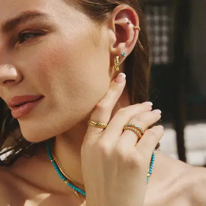 Ania Haie R063-01G-54 Δαχτυλίδι Turquoise Από Επιχρυσωμένο Ασήμι
