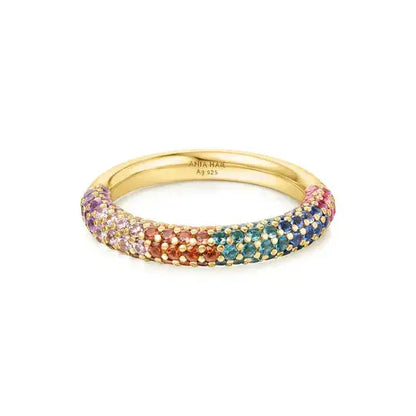 Ania Haie R064-06G-56 Δαχτυλίδι Rainbow Pavé Από Επιχρυσωμένο Ασήμι